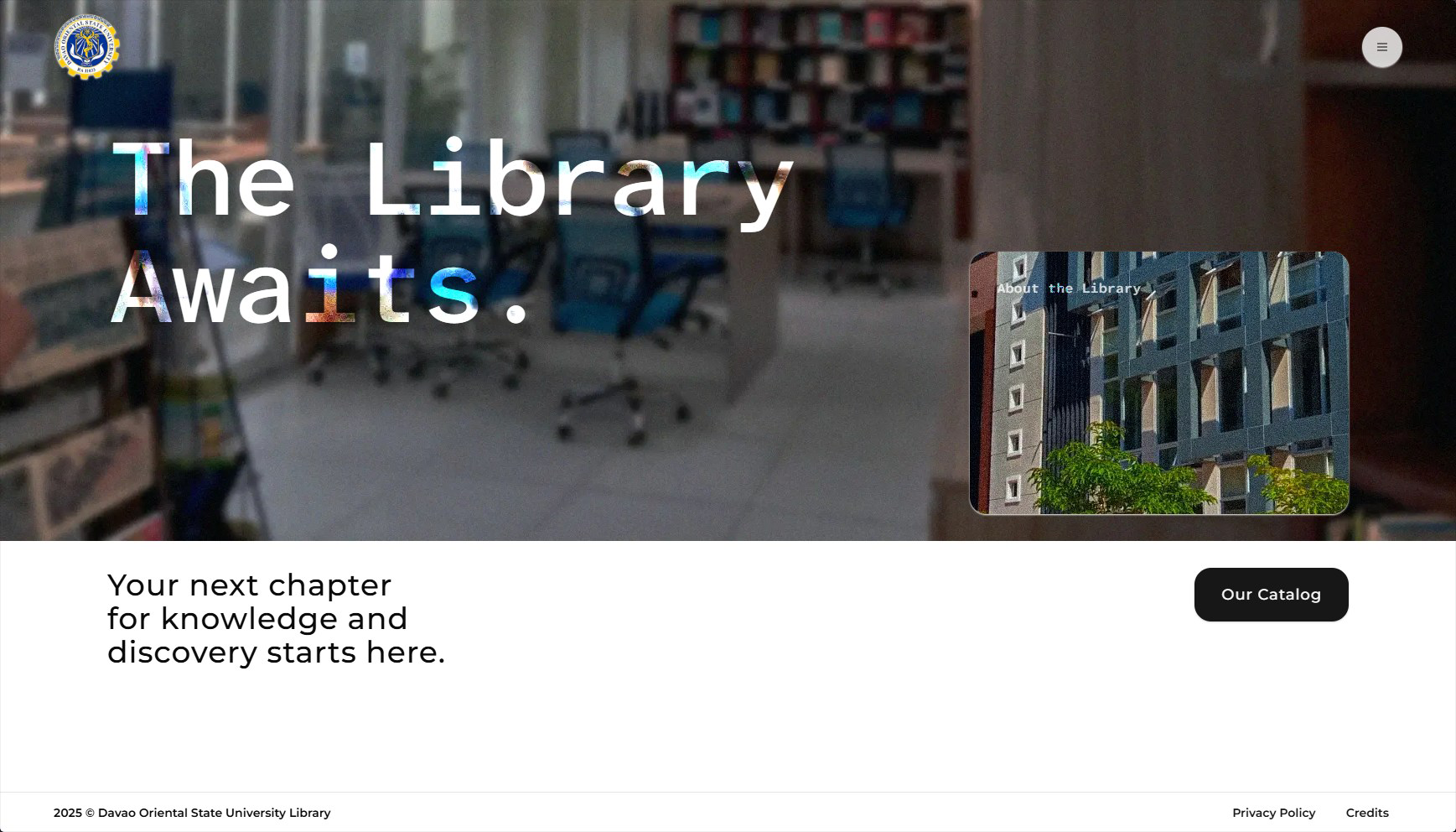Screenshot of DOrSU Library Portal
